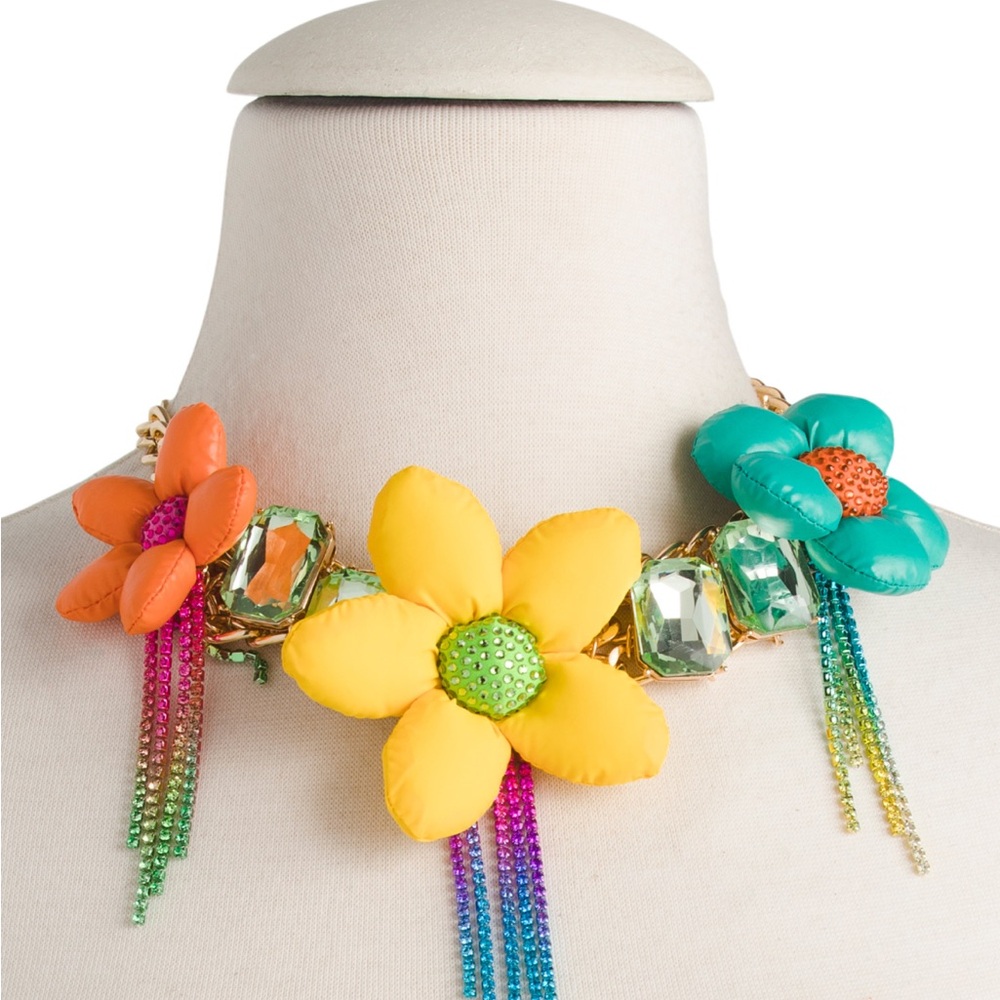 Betsey Johnson Colorful Floral Statement Necklace